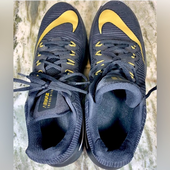 Nike Air Max Infuriate 2 Mens Basketball Shoes Low Sz 10.5 908975-090 Black Gold - Picture 8 of 10